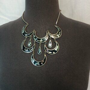 Silver Necklace with Abalone Inserts
